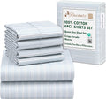 RUVANTI 6 Pcs Cotton Sheets Queen Set - Breathable Crispy Percale