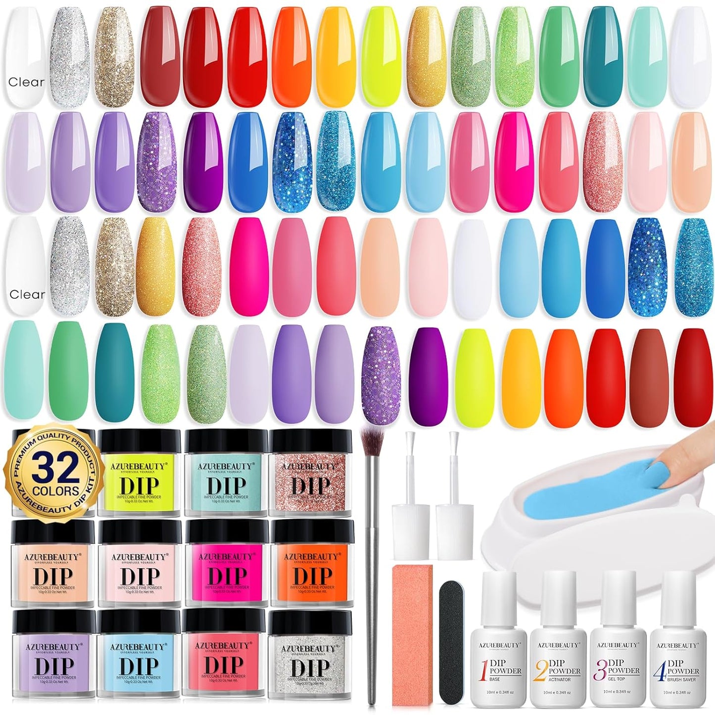 42Pcs Dip Powder Nail Kit Starter for DIY Home Manicure Fun
