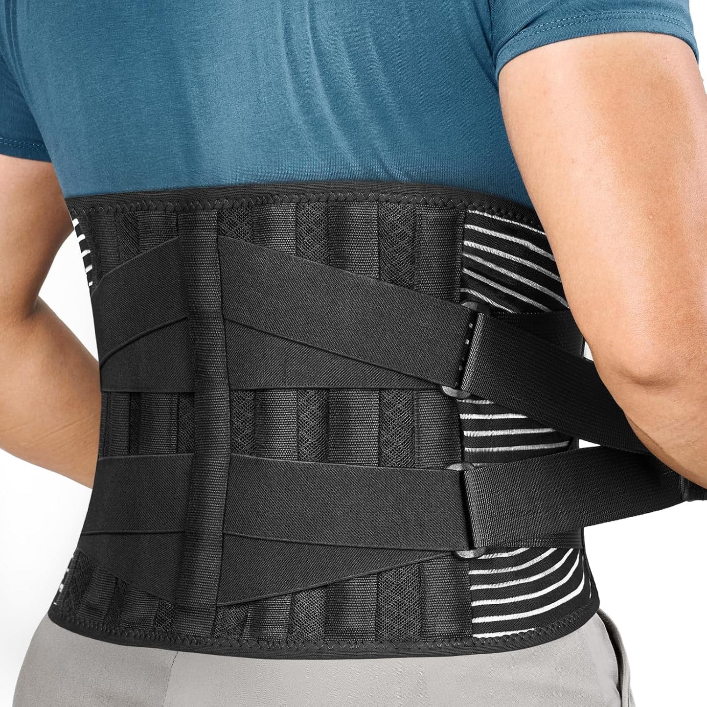 FREETOO Back Brace for Lower Back Pain Relief with 6 Stays