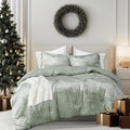 Velvet Comforter Set Queen - Luxurious All-Season Juliette Sage