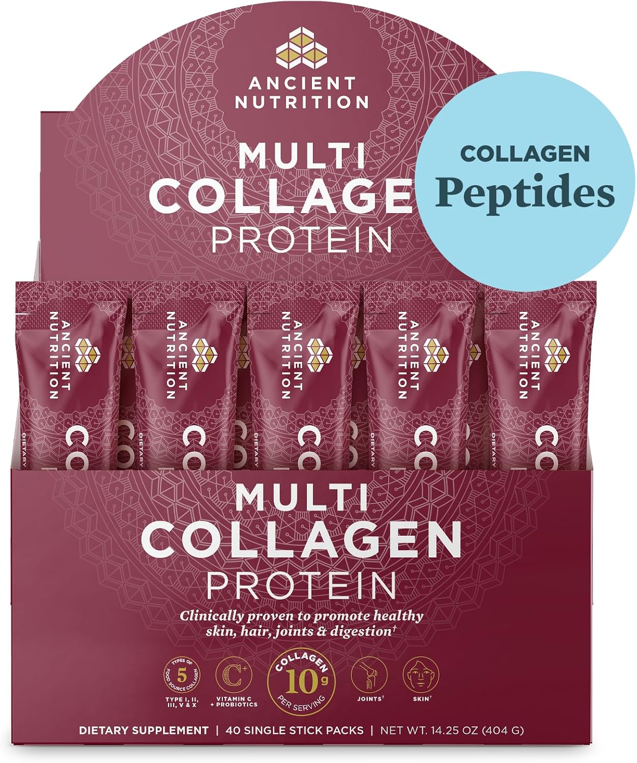 Multi Collagen Protein Powder Packets for Skin and Joints