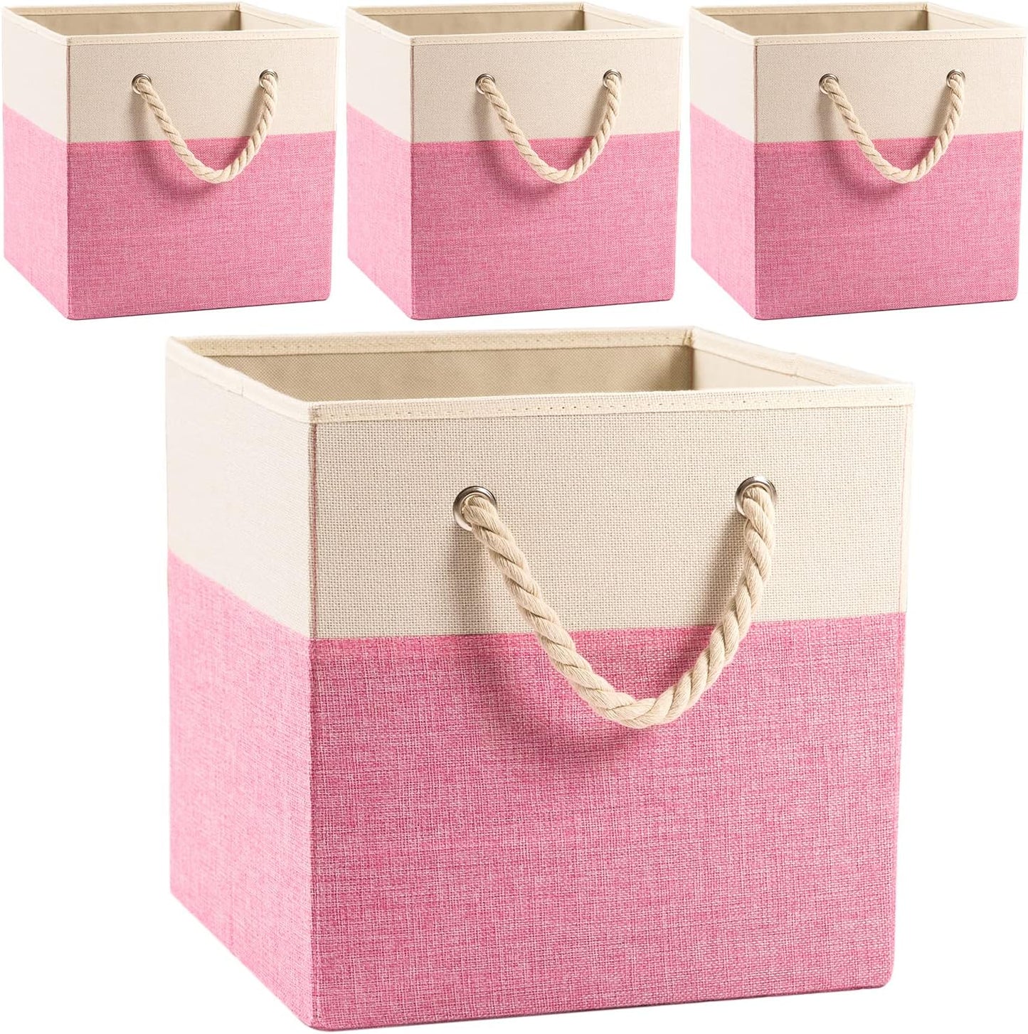 PRANDOM Large Foldable Cube Storage Bins for Organizing Spaces