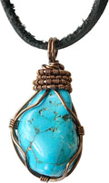 Men's Turquoise Birthstone Necklace Antique Bronze - Reversible Style