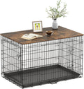 Dog Crate Topper Wood Countertop for 36 in Crate - Rustic Brown