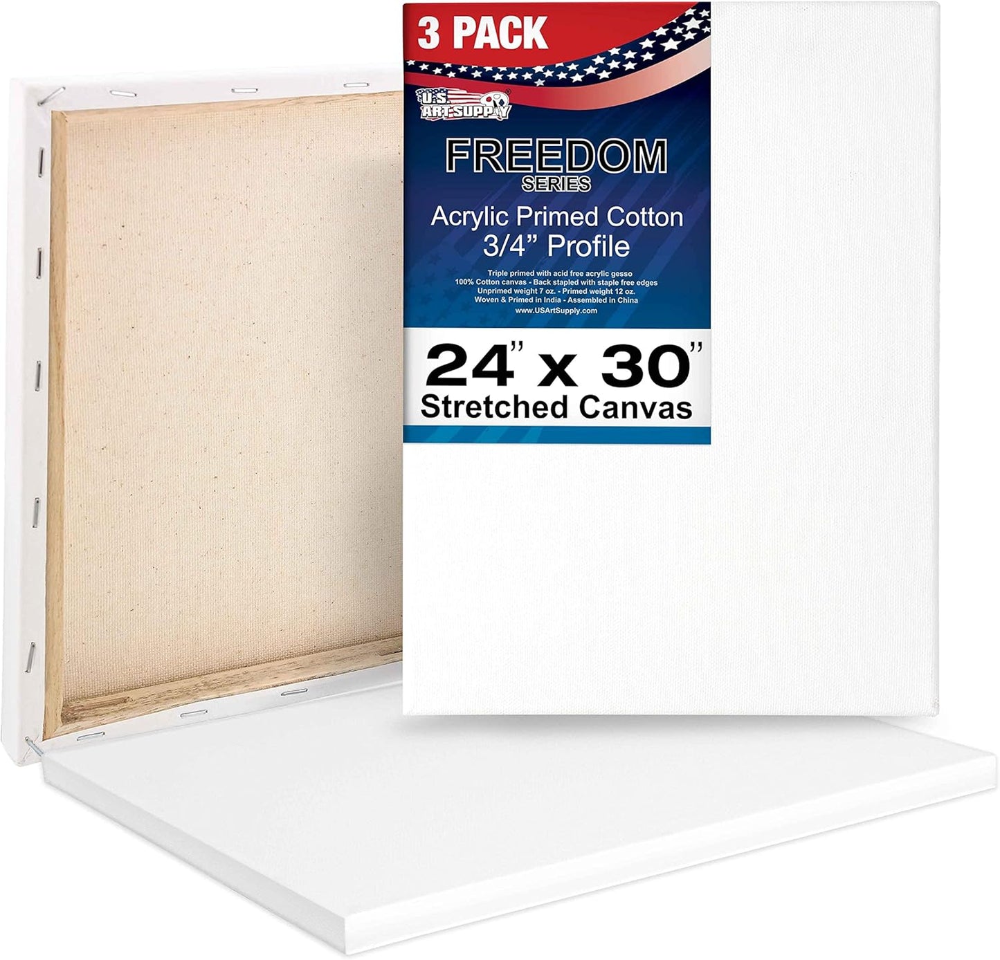 Professional Artist Quality 24 x 30 inch Stretched Canvas Pack
