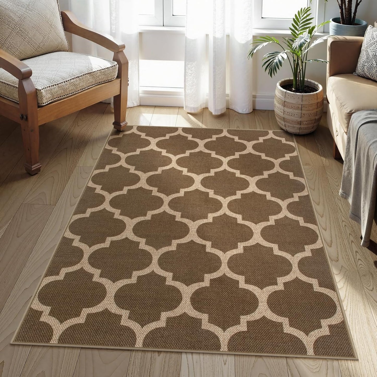 Lahome Moroccan Easy Jute 3x5 Outdoor Rug for Home Spaces