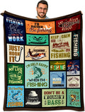Fishing Blankets for Men Dad Boys 50 in x 60 in - Cozy Flannel Throw