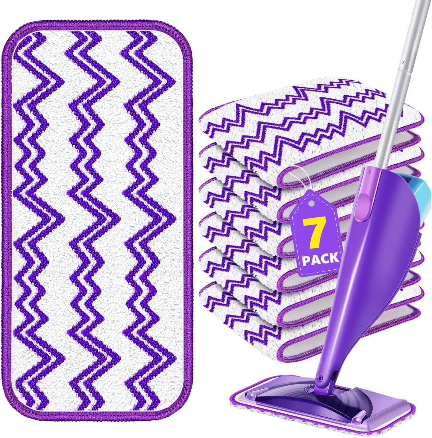 7-Pack Washable Reusable Mop Pads for Swiffer Wet Jet - ENSPOWAY