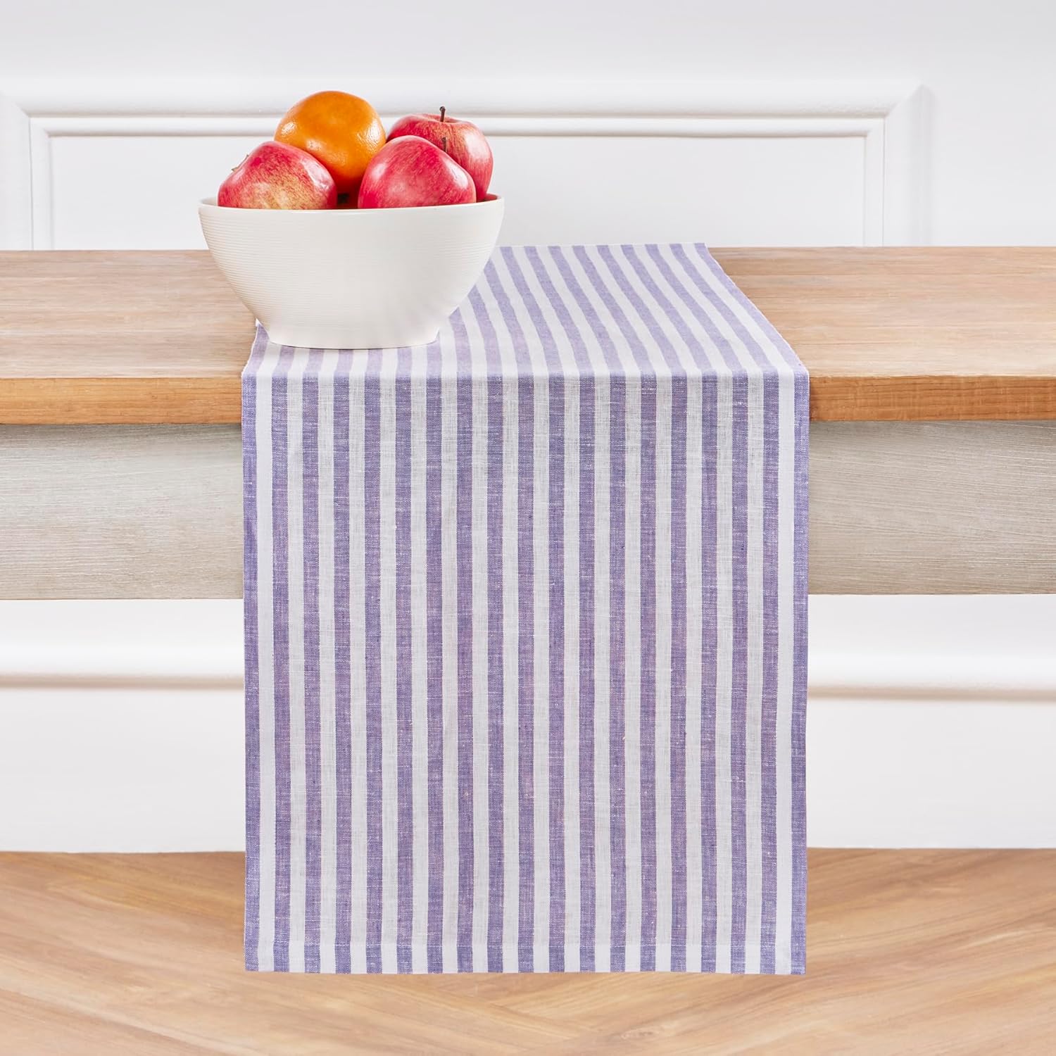 Elegant Striped Linen Table Runner 14 x 60 Inch for Stylish Decor