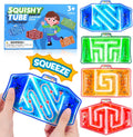 Squishy Tube Sensory Fidget Toys 4 Pack - Calming Gel Maze for Kids