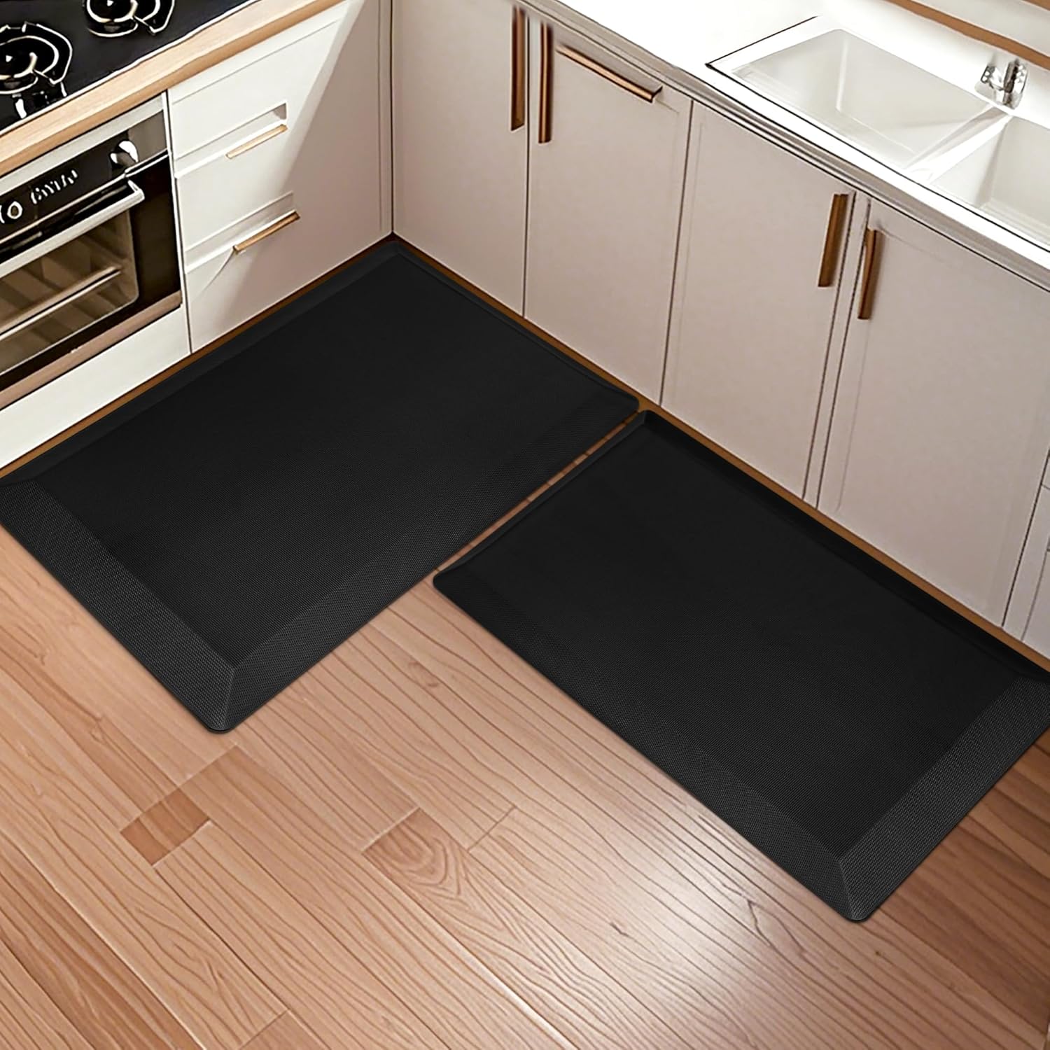 2 PCS Anti Fatigue Kitchen Mats for Comfort and Safety