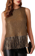 Sparkly Fringe Tassel Sequin Crop Tank Top - Party Ready