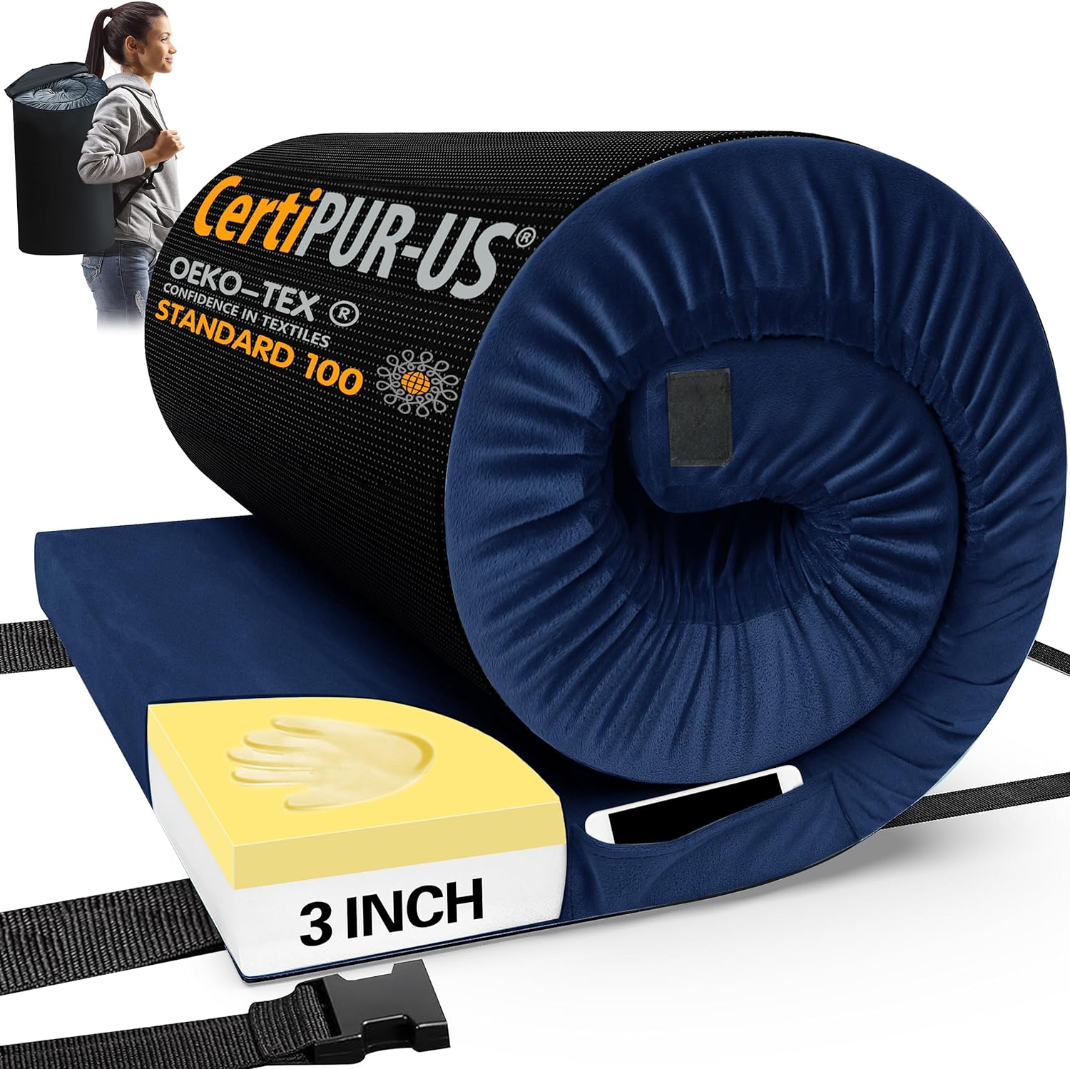 CYMULA Memory Foam Camping Mattress - Portable Comfort