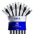 Cat 6 Ethernet Cable 30 ft (12-Pack) - High-Speed 10Gbps