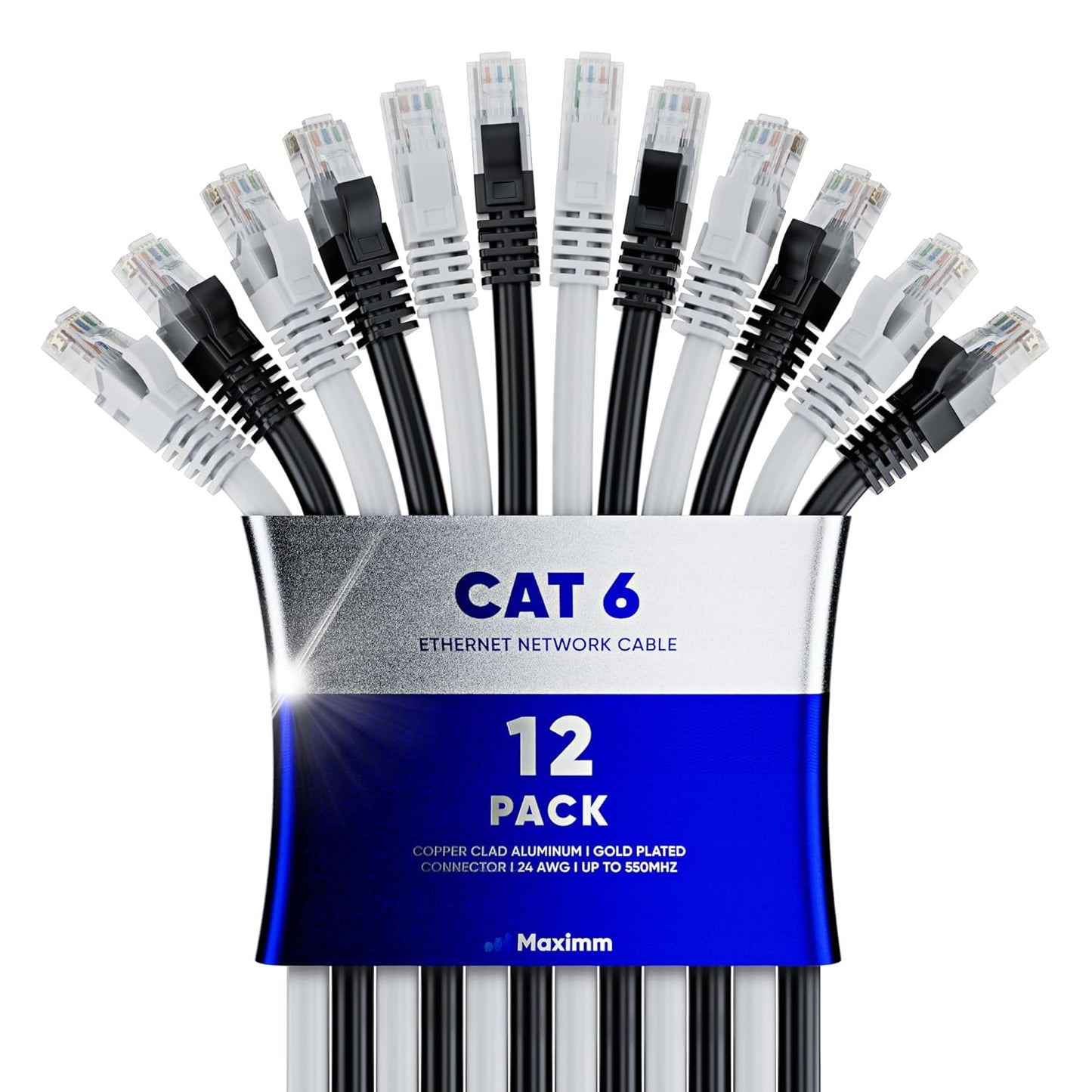 Maximm Cat 6 Ethernet Cable 30 ft High-Speed Network Cord