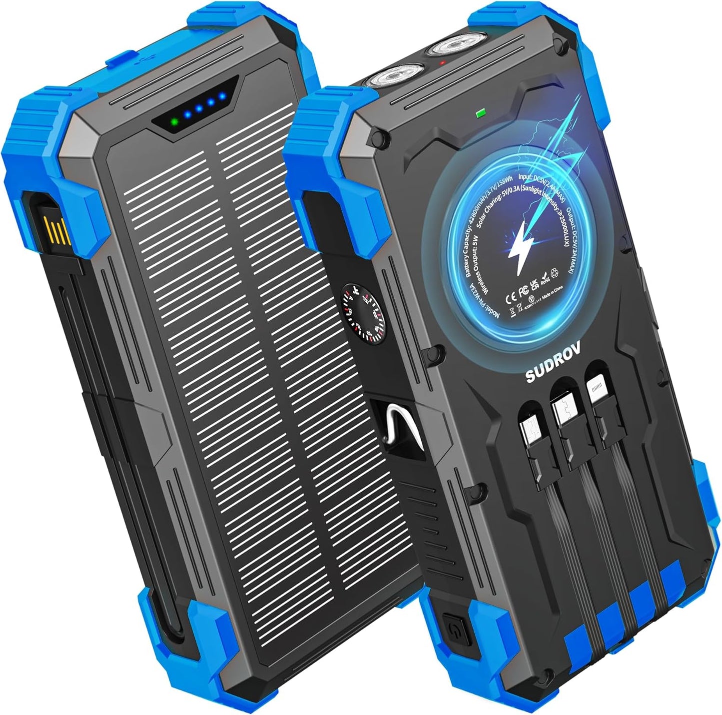 Solar Charger Power Bank 42800mAh for Outdoor Adventures