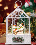 Large Christmas Snowman Snow Globe Lantern - Lighted Musical 9.84in