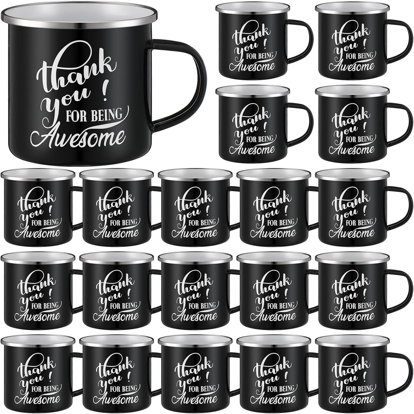 20 Pcs Thank You Gifts Enamel Coffee Mugs for Appreciation