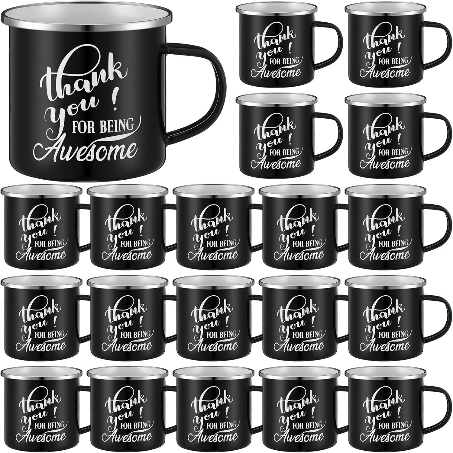 20 Pcs Thank You Gifts Enamel Coffee Mugs for Appreciation