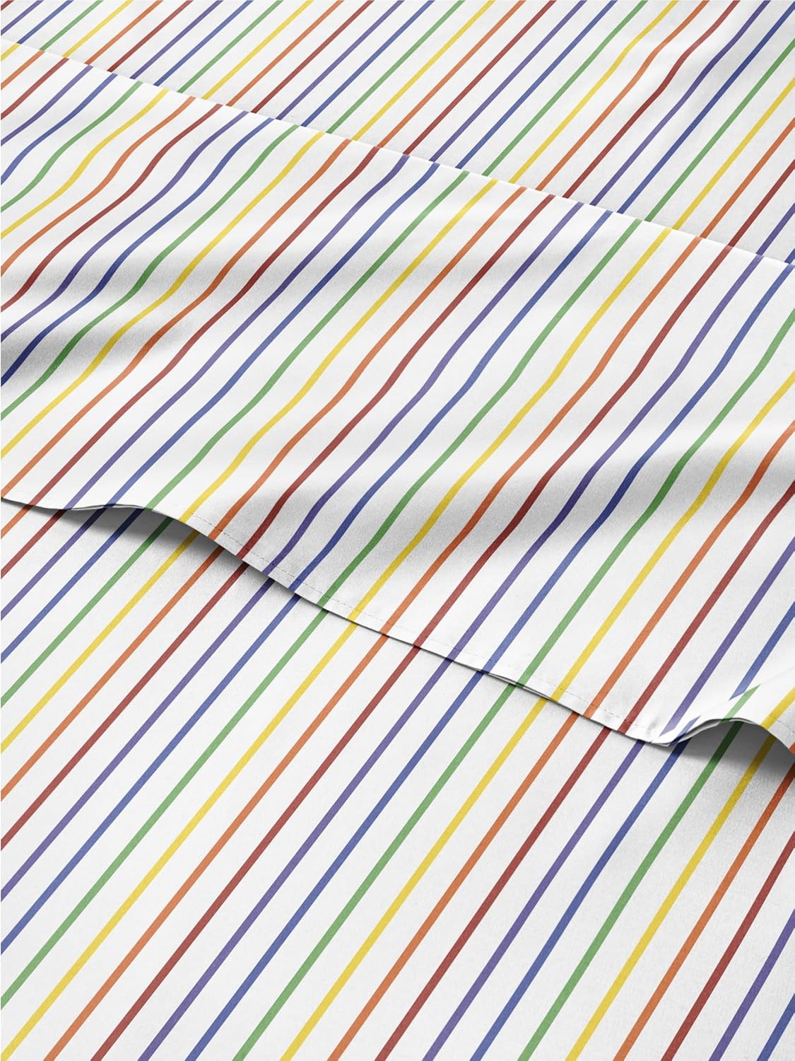 Rainbow Striped Sheet Set - Colorful Bedding for Queen Size