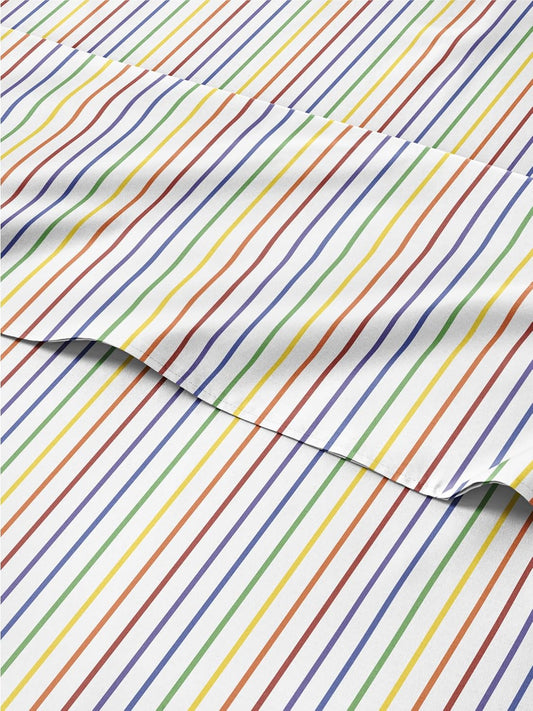 Rainbow Striped Sheet Set - Colorful Bedding for Queen Size