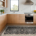 Black Boho Washable 3x6 Large Kitchen Runner Rug - Durable Non-Slip