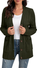 Women's Long Sleeve Loose Knit Button Cardigan - Cozy Layering