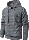 Men's Plaid Patchwork Pullover Hoodie - Casual Long Sleeve Comfort