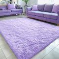 Machine Washable 5x8 Area Rug Light Purple - Soft Fluffy Shaggy