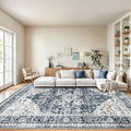 8x10 Washable Area Rug - Low-Profile, Non-Slip Vintage Look