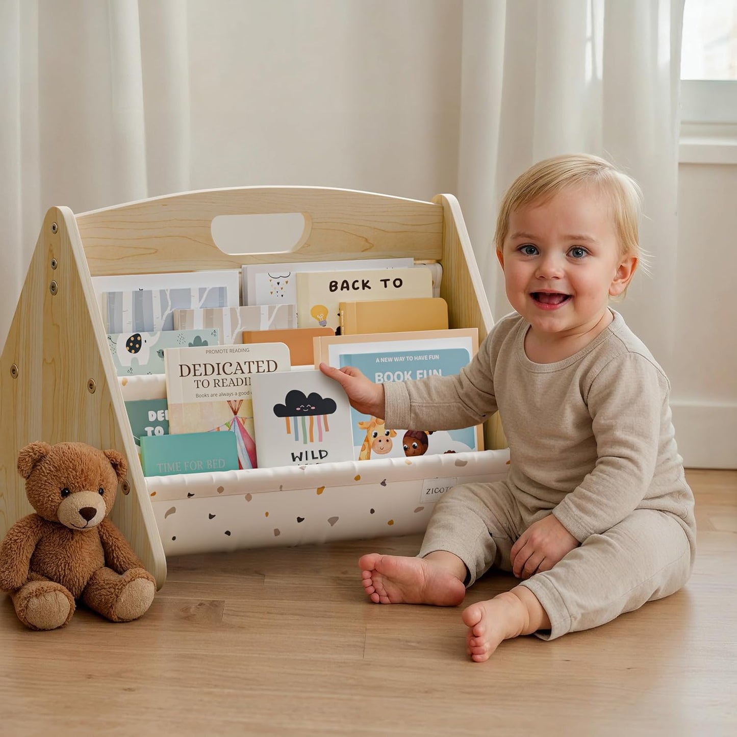 Decorative Bookshelf for Toddlers - Montessori Shelf for Kids