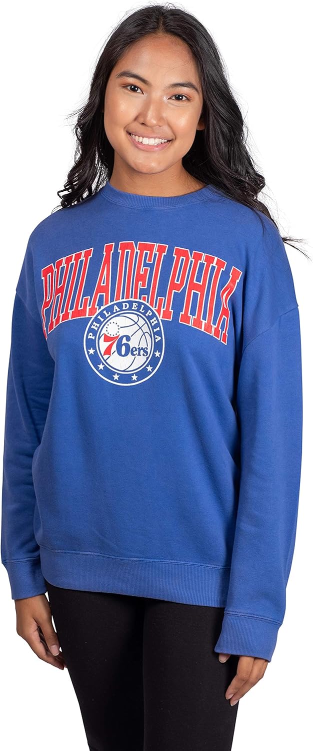 Ultra Game Women's NBA Official Oversized Pullover Sweatshirt