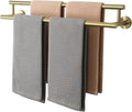Alise Double Bath Towel Bars 24 in Brushed Gold - Durable Two-Tier