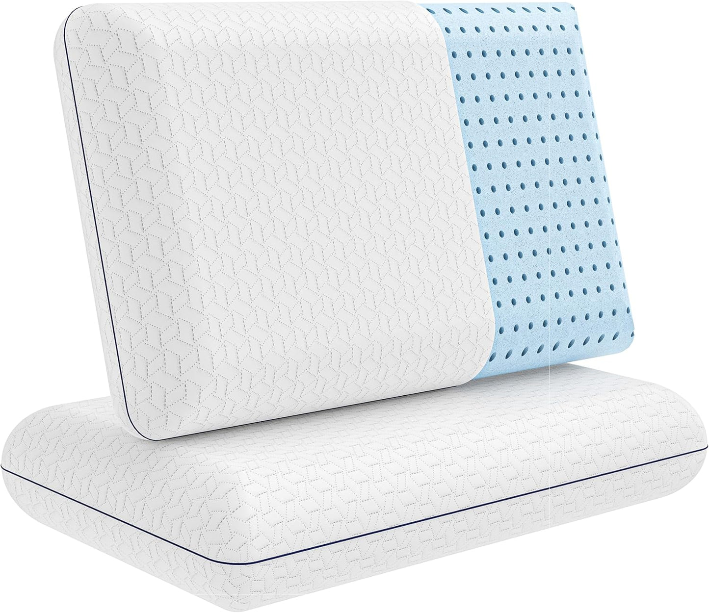 Vaverto Queen Memory Foam Pillow Set for Neck and Shoulder Relief