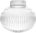 Round Glass Vase for Bouquet - Ribbed Clear Flower Vase 6 in