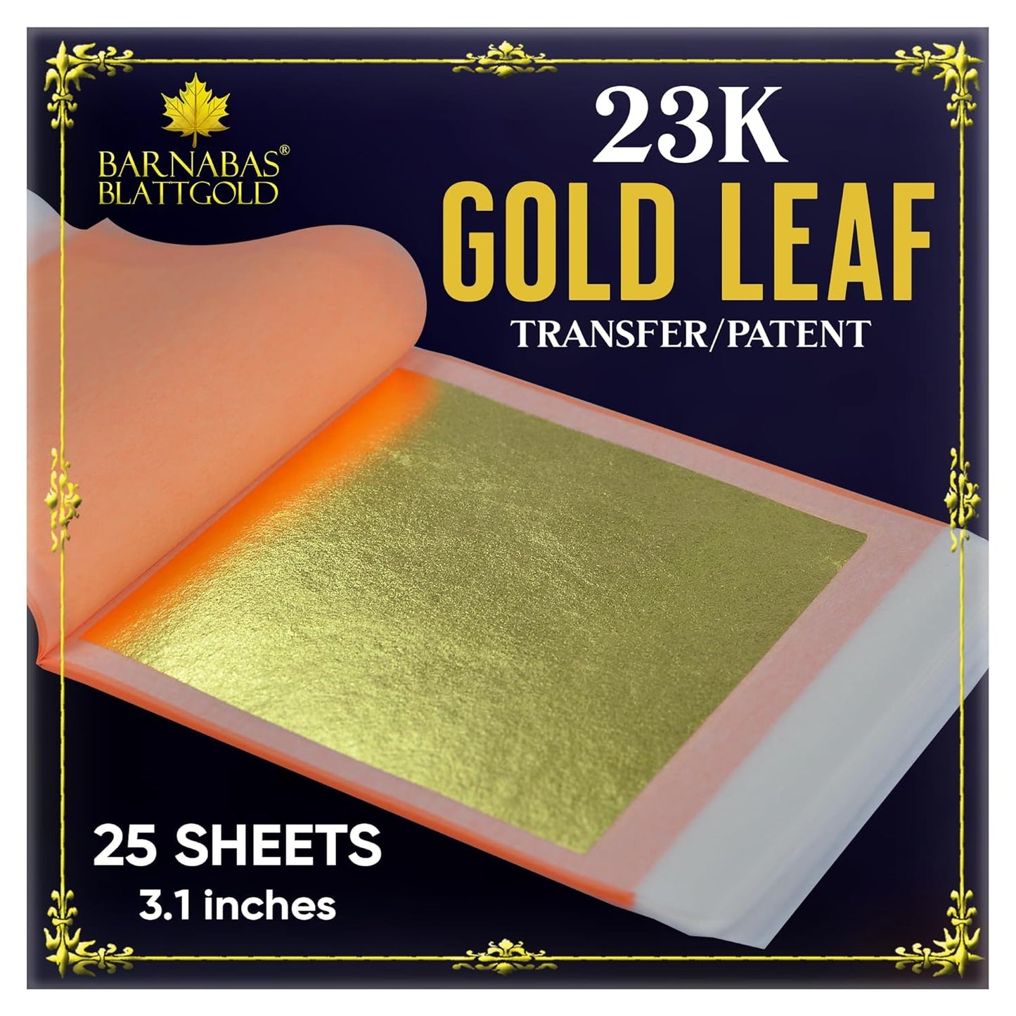 23K Gold Leaf Sheets for Crafts - High Quality Transfer Sheets