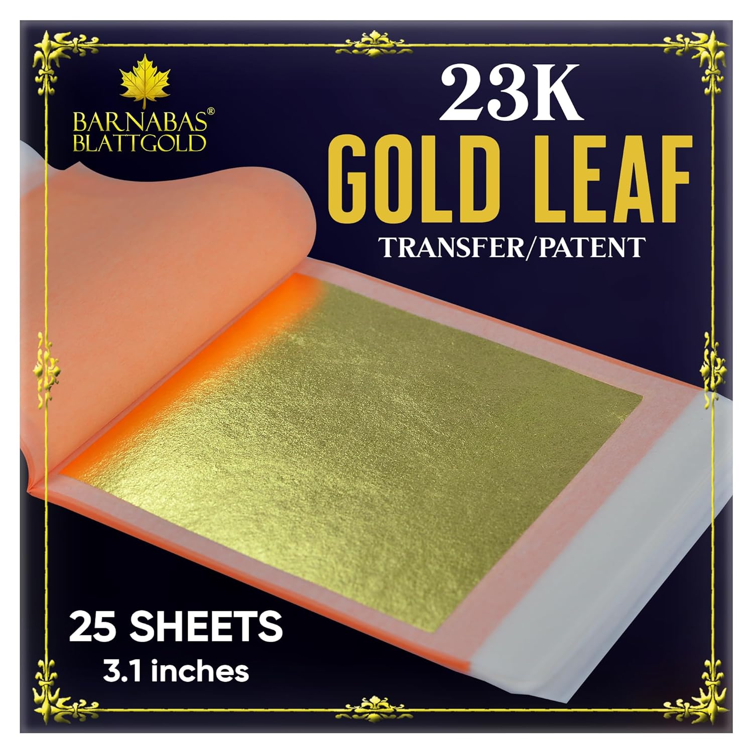 23K Gold Leaf Sheets for Crafts - High Quality Transfer Sheets
