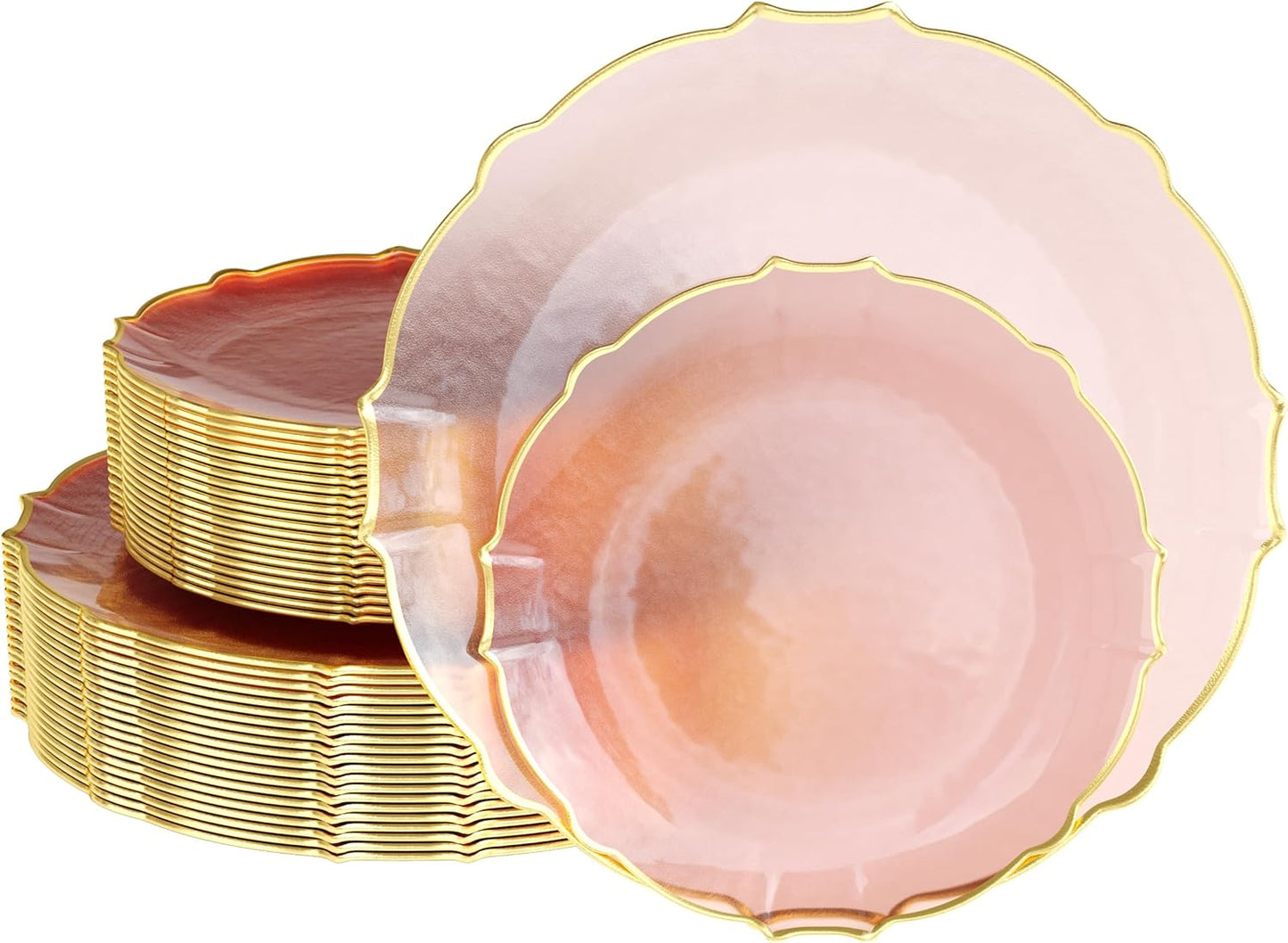 Exquisite Fancy Plastic Plates Set for Elegant Events and Parties