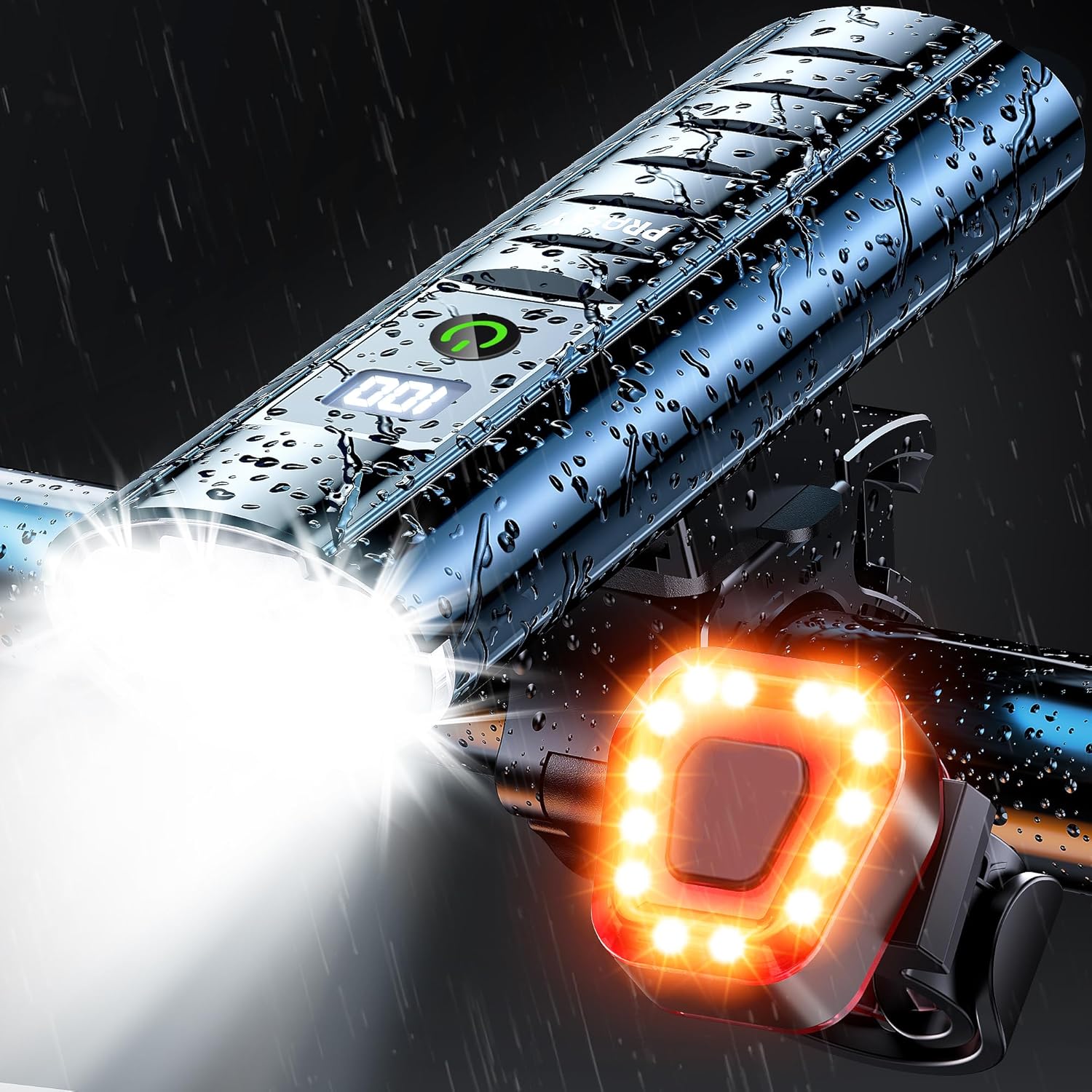 High Lumen Bike Light Set for Night Riding by Prasky
