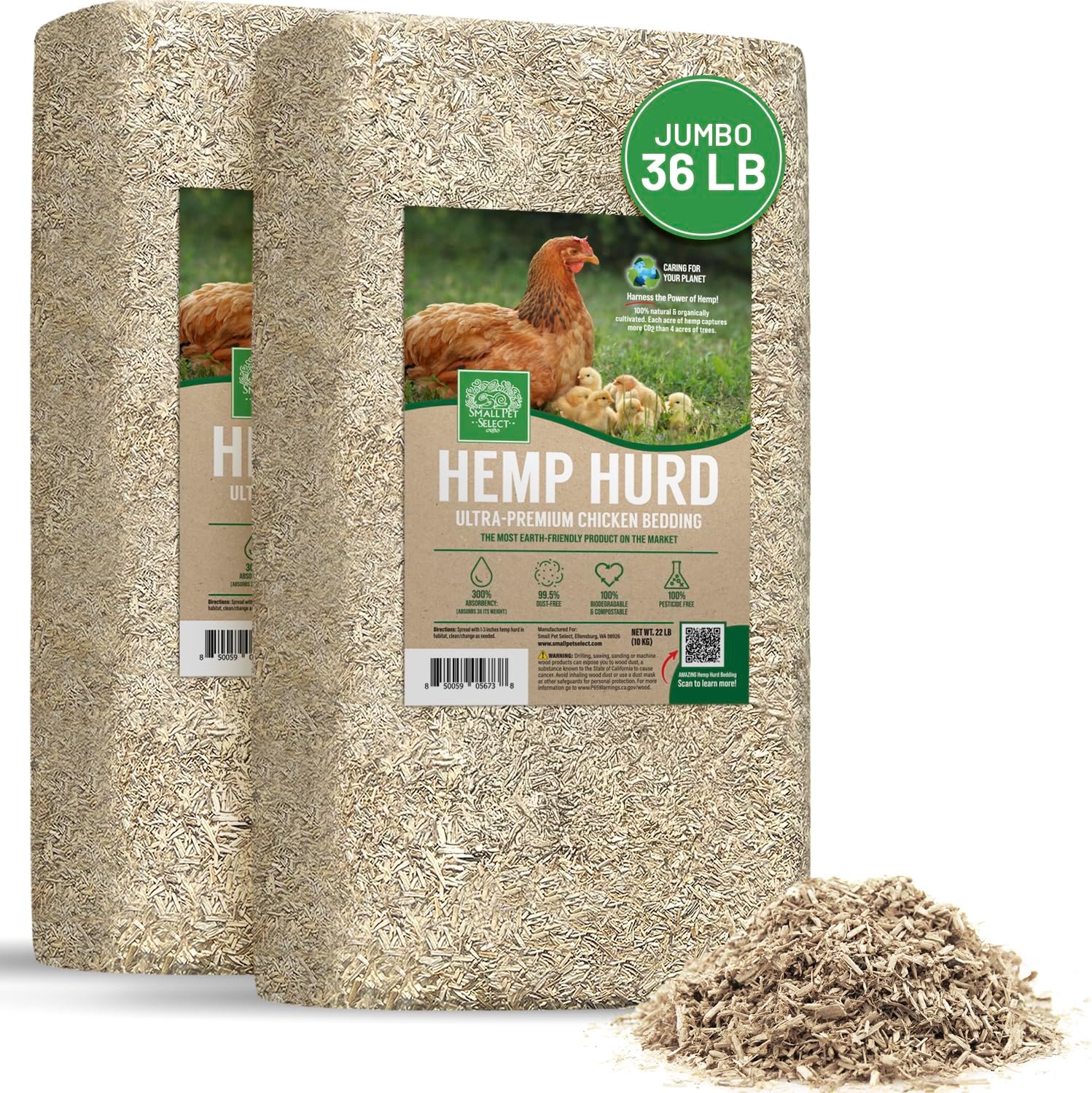 Jumbo Hemp HURD Ultra-Premium Chicken Bedding for Small Pets