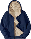 Flygo Sherpa Hoodies for Men Zip Up Heavyweight Winter Jacket - Warm