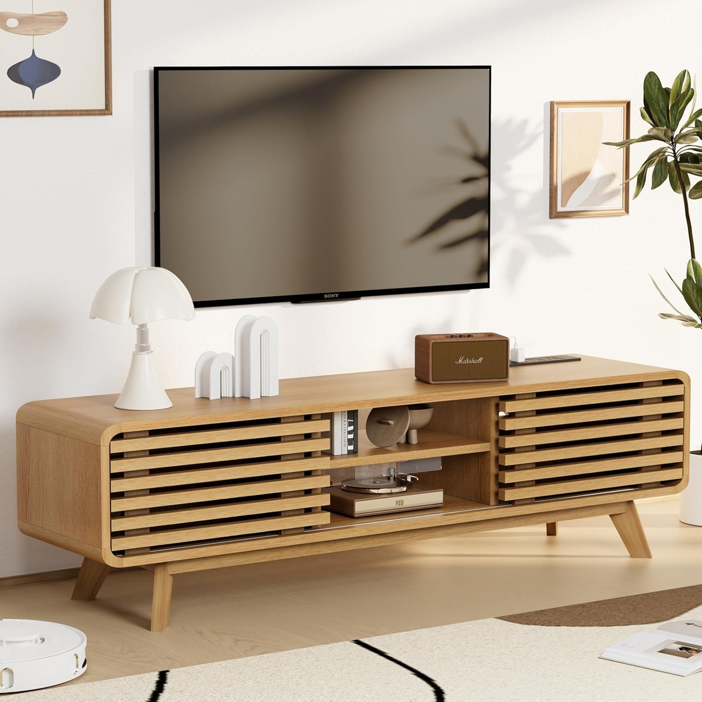 Royal Windsor TV Stand: Stylish Storage & Socket