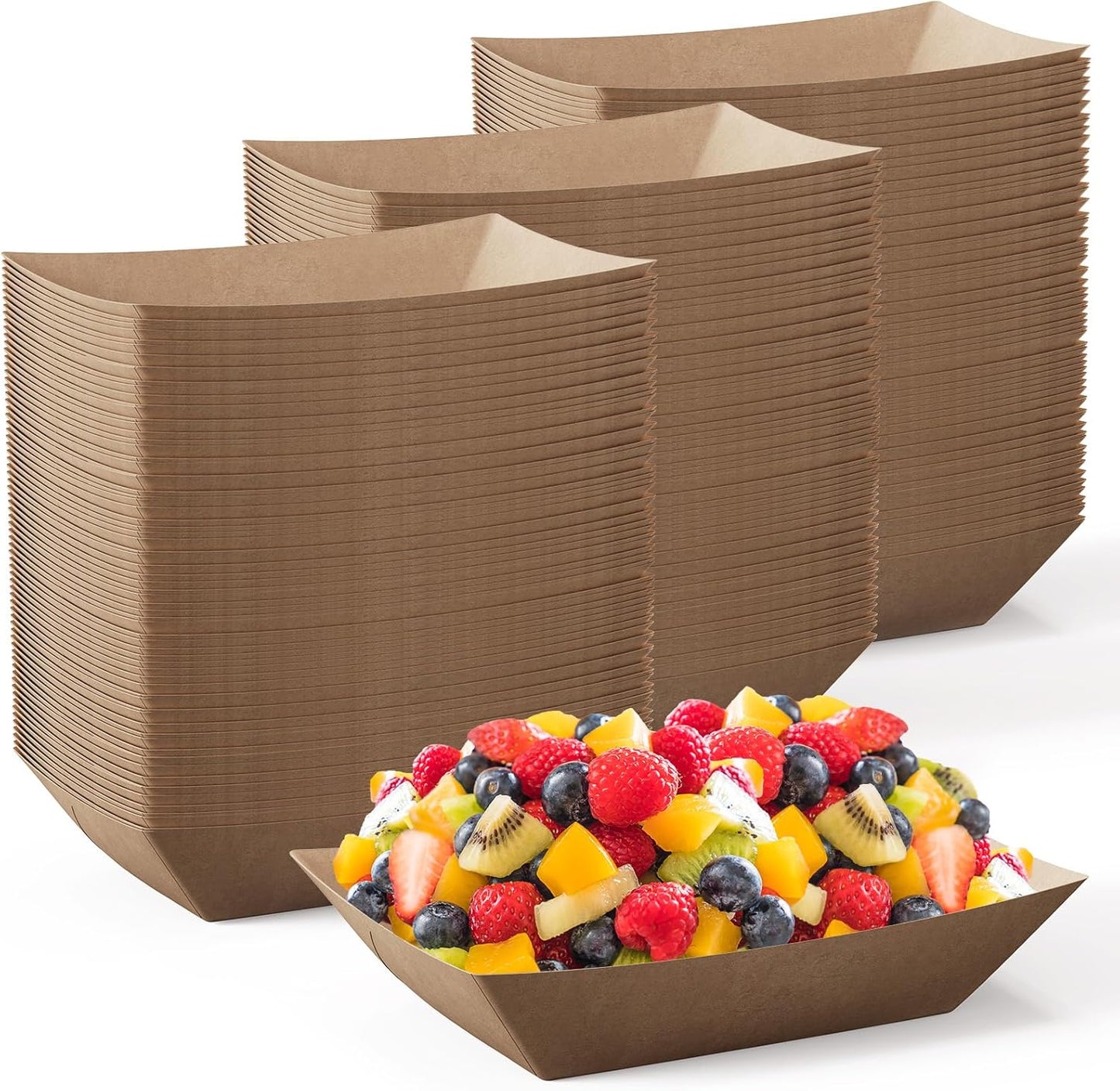 JOLLY CHEF 2lb Paper Food Trays for Snacks and Parties