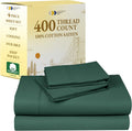 Full Size 400TC Cotton Sateen Sheets Set - Cooling Comfort