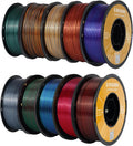 Kingroon Dual Color Silk PLA Filament 10 Rolls 1.75 mm - Vivid