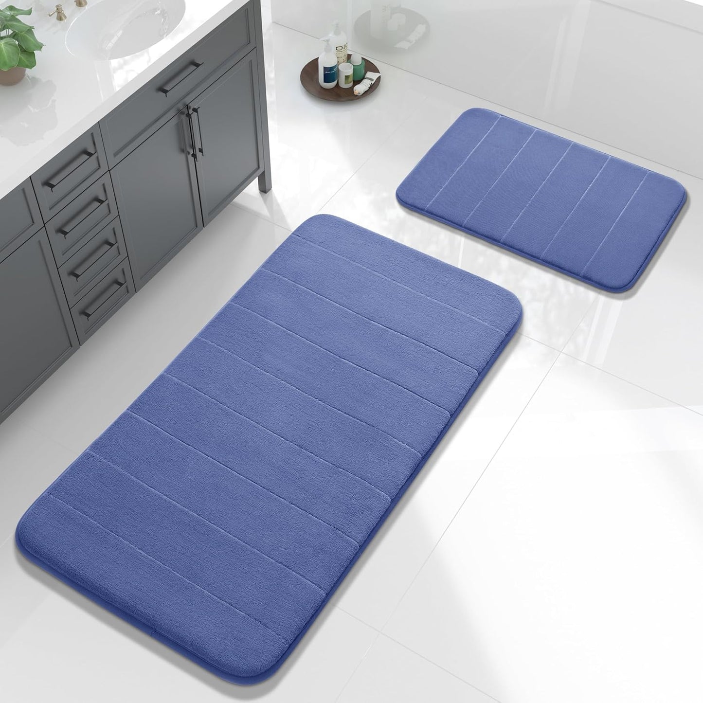 Yimobra Large Bath Mat Set - Soft Absorbent Memory Foam Rugs
