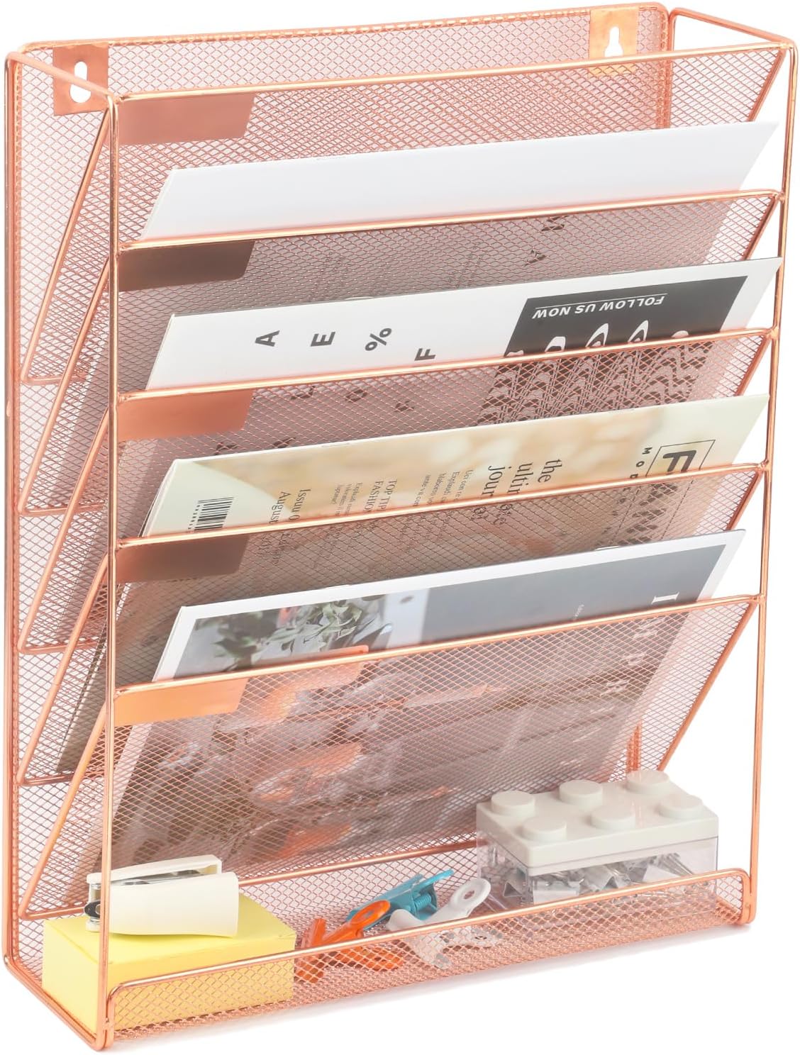 5-Tier Rose Gold Desk File Organizer
