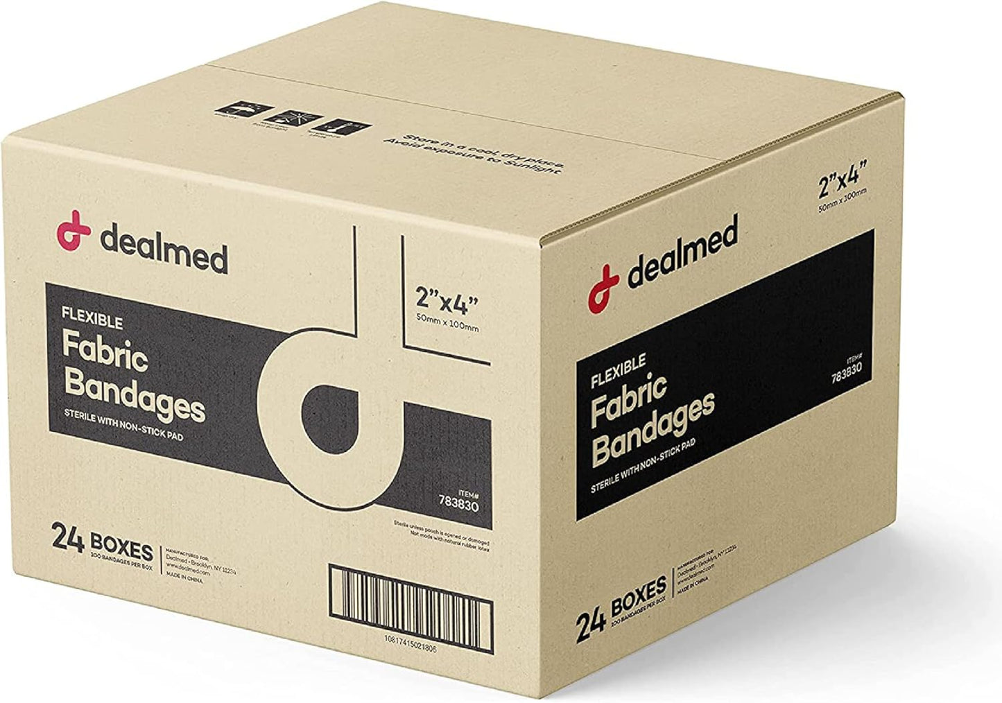Dealmed Fabric Flexible Adhesive Bandages for Wound Care