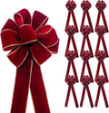 CT Craft Christmas Tree Topper Bow 10in x 26in Burgundy Velvet