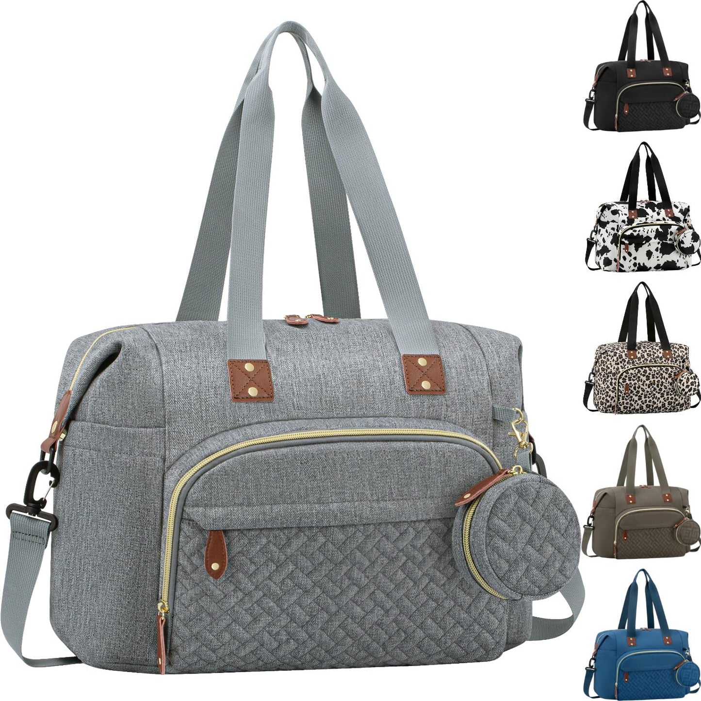 Stylish Diaper Tote with Pacifier Case - Tenot